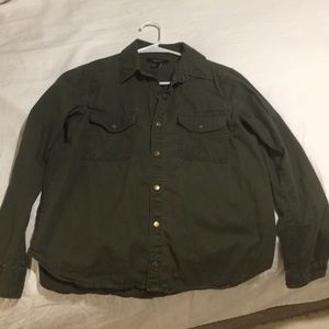 Army green button up